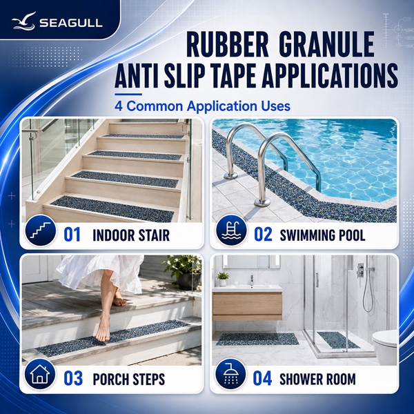 Elastic Rubber Granule Non Slip Tape Applications